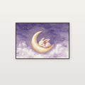 Nursery Bunny Canvas Wall Art | Moon Watercolor Print, Dreamy Baby Decor, Stretched Canvas — nursery-bunny-moon-canvas-print.jpg