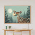 Nursery Deer Lantern Moon Stretched Canvas Print, Painterly Wildlife Art Canvas Art, Modern Reading Nook Art, Mother's Day Gift Idea — nursery-deer-lantern-moon-canvas-print.jpg