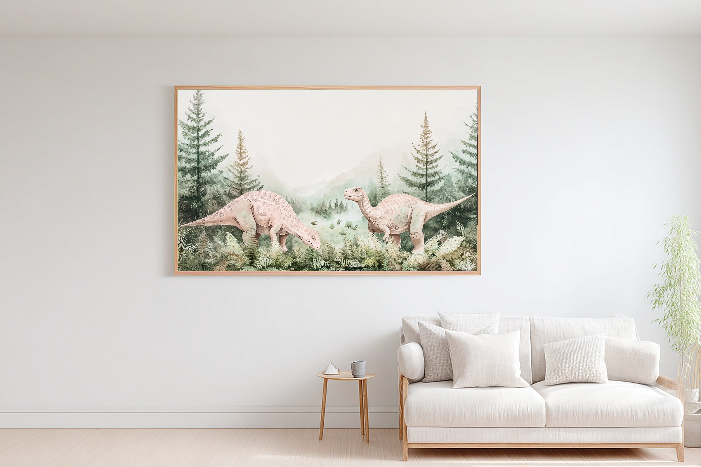Nursery Dinosaur Fern Valley Pastel Canvas Print | Soft Pastel Storybook Art | Nursery Decor | Ready to Hang — nursery-dinosaur-fern-valley-pastel-bedroom-wall-art.jpg