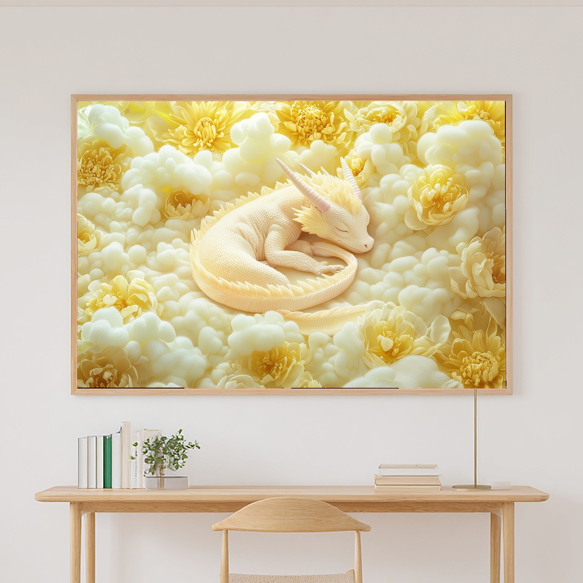 Nursery Dragon Cloud Garden Canvas Wall Art, Floral Cottagecore Art Home Decor, Cottage Kitchen Centerpiece, Ready to Hang — nursery-dragon-cloud-garden-canvas-print.jpg