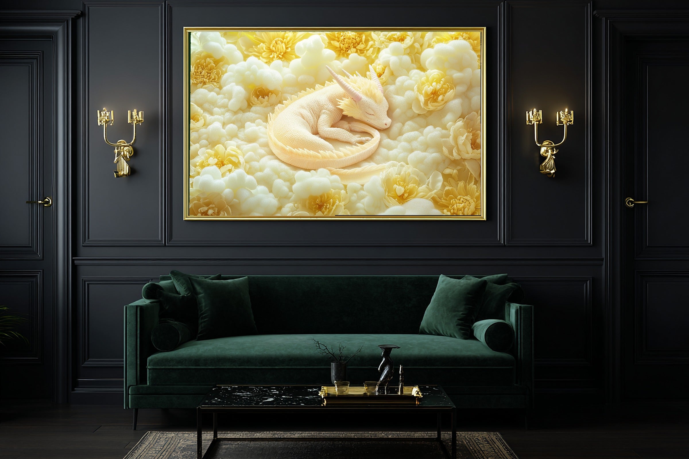 Nursery Dragon Cloud Garden Canvas Wall Art, Floral Cottagecore Art Home Decor, Cottage Kitchen Centerpiece, Ready to Hang — nursery-dragon-cloud-garden-office-wall-art.jpg