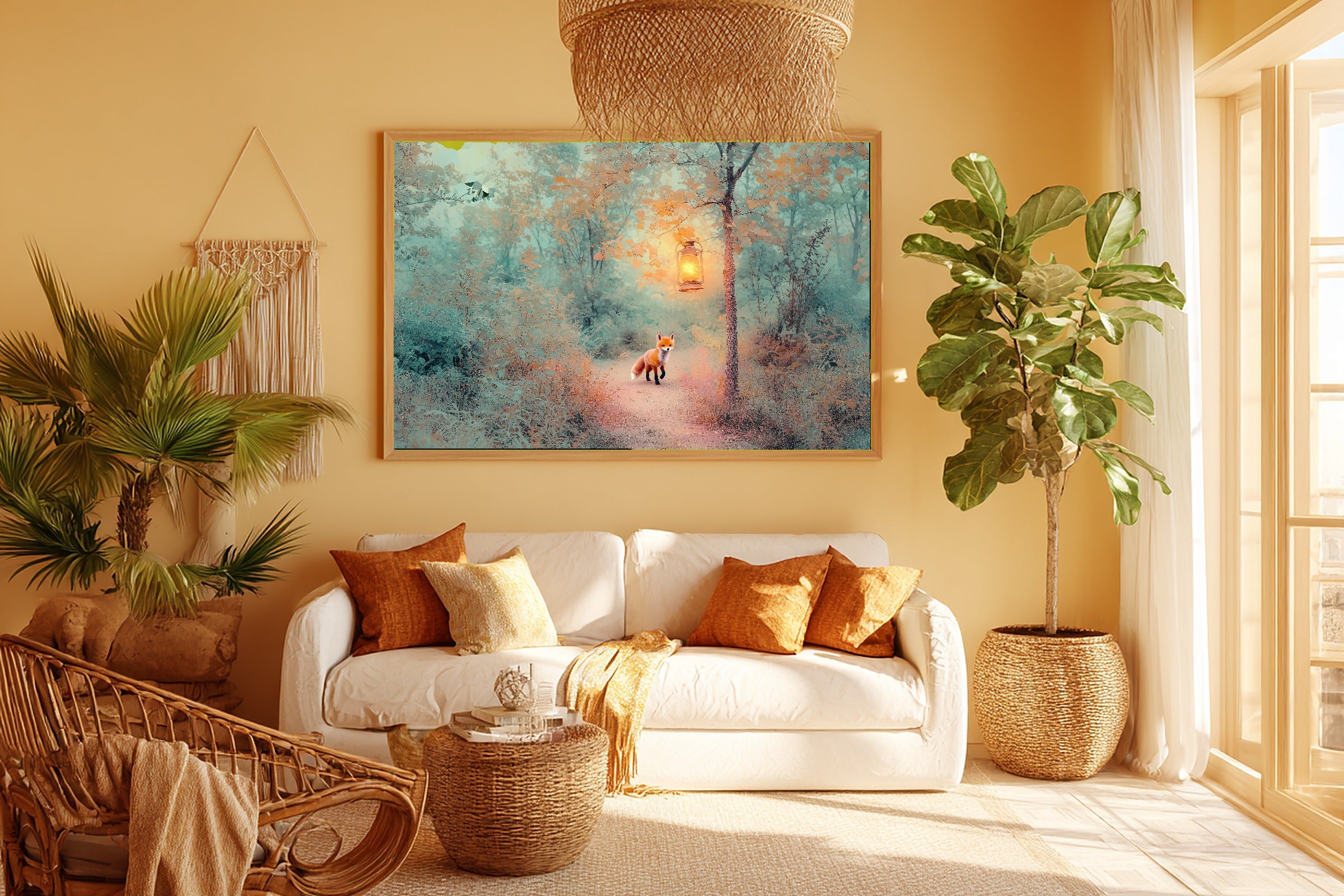 Nursery Fox Storybook Lantern Wall Art Canvas, Quiet Morning Light, Perfect for the Reading Nook, Gift for Home Owners — nursery-fox-storybook-lantern-room-5-wall-art.jpg