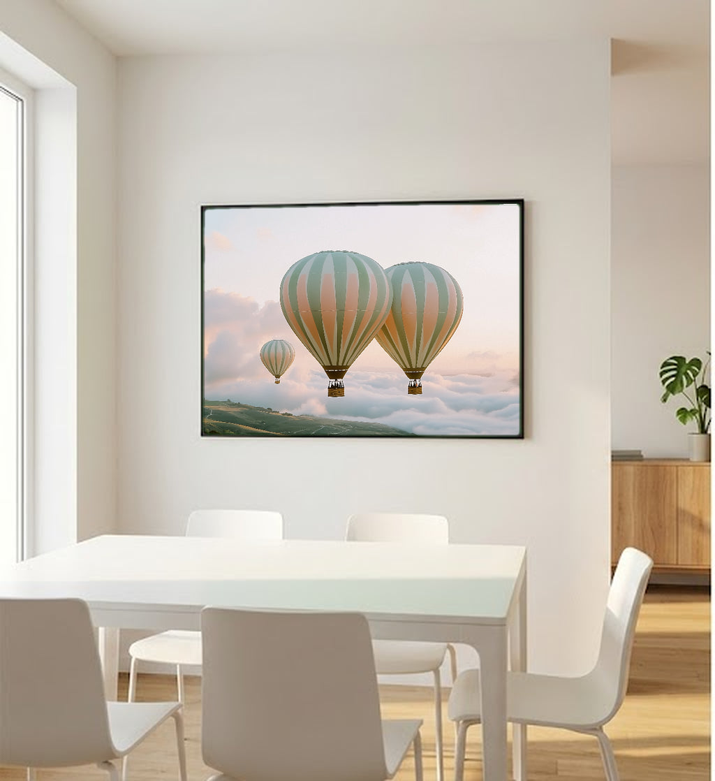 Hot Air Balloon Canvas Wall Art | Nursery Watercolor Print, Kids Room Decor, Stretched Canvas — nursery-hot-air-balloon-bedroom-wall-art.jpg