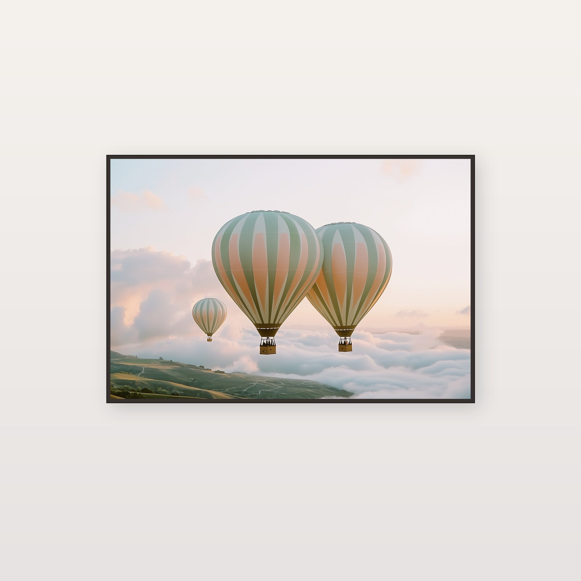 Hot Air Balloon Canvas Wall Art | Nursery Watercolor Print, Kids Room Decor, Stretched Canvas — nursery-hot-air-balloon-canvas-print.jpg