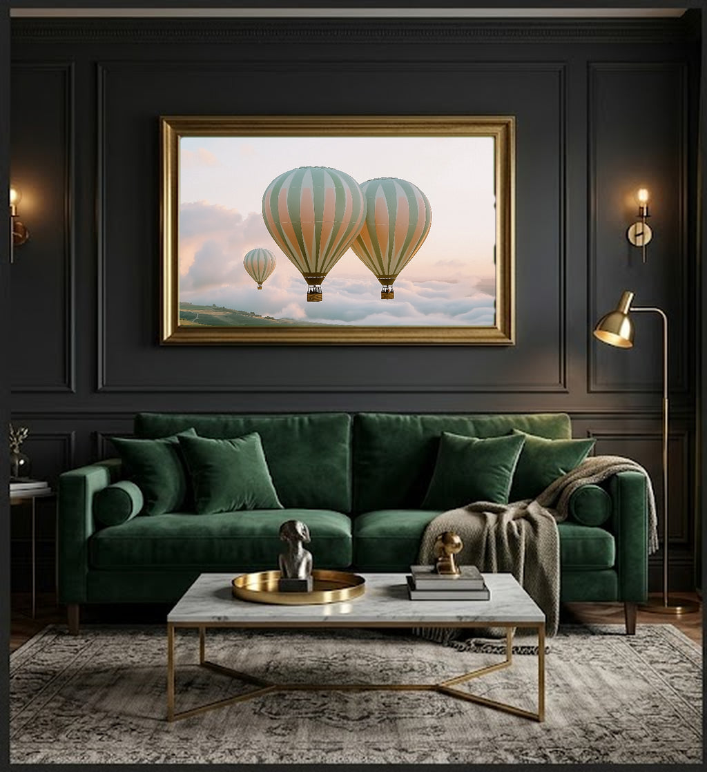 Hot Air Balloon Canvas Wall Art | Nursery Watercolor Print, Kids Room Decor, Stretched Canvas — nursery-hot-air-balloon-office-wall-art.jpg