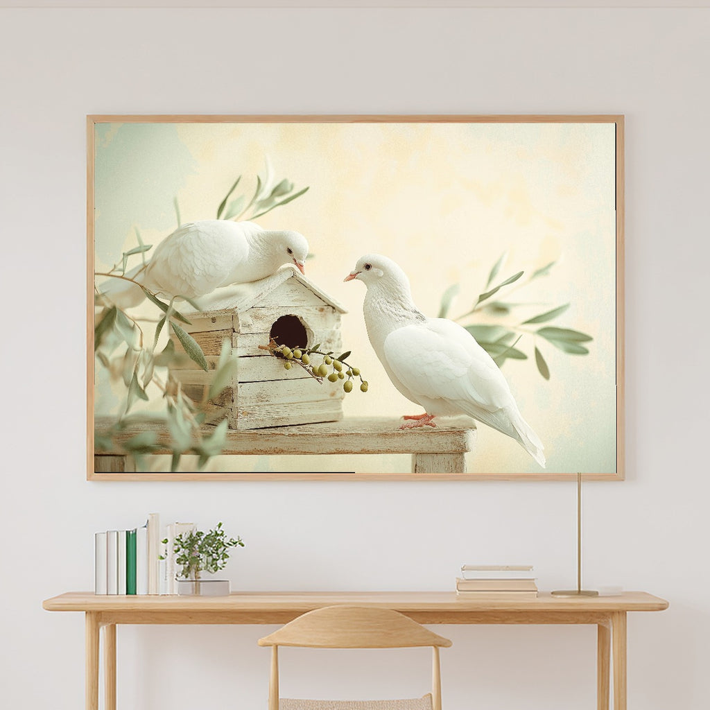 Warm Gallery Nursery Noahs Ark Doves Olive Branch Canvas Wall Art, Cozy Print for the Living Room — nursery-noahs-ark-doves-olive-branch-canvas-print.jpg