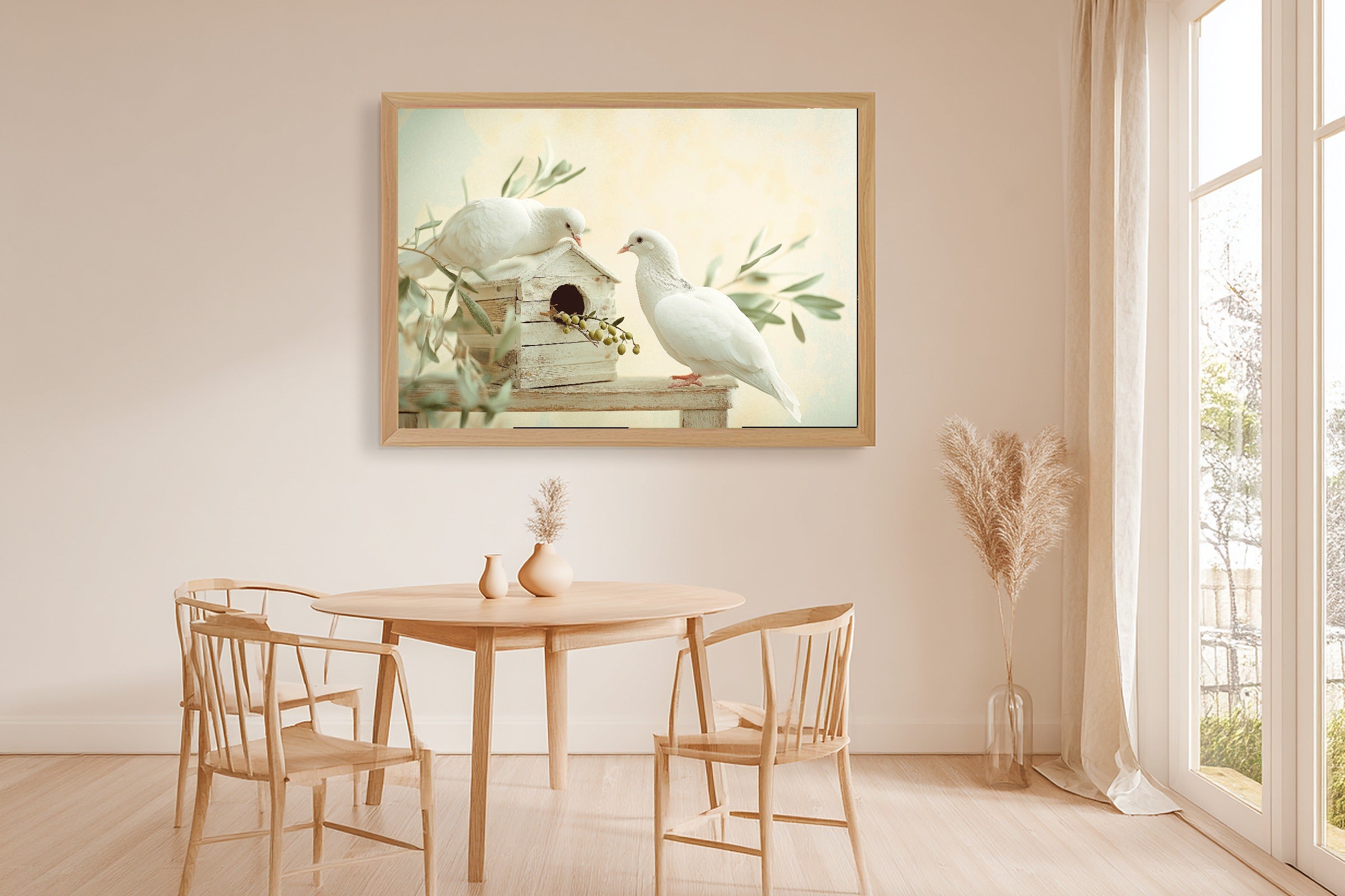 Warm Gallery Nursery Noahs Ark Doves Olive Branch Canvas Wall Art, Cozy Print for the Living Room — nursery-noahs-ark-doves-olive-branch-dining-room-wall-art.jpg