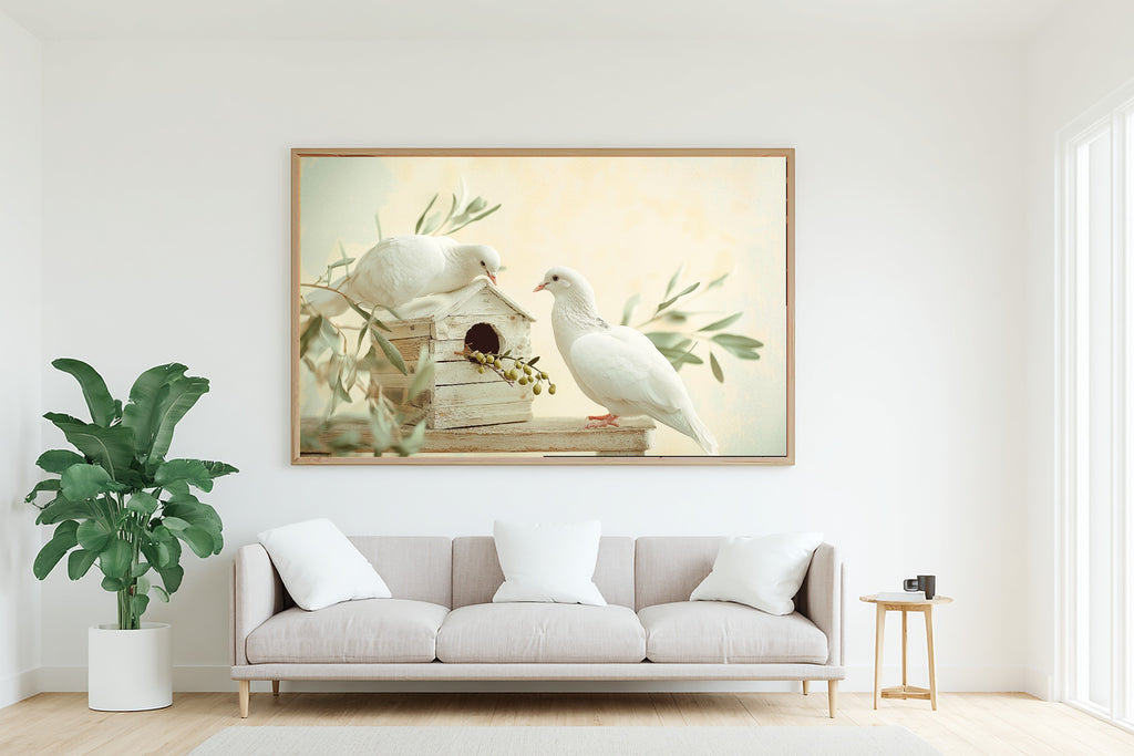 Warm Gallery Nursery Noahs Ark Doves Olive Branch Canvas Wall Art, Cozy Print for the Living Room — nursery-noahs-ark-doves-olive-branch-living-room-wall-art.jpg