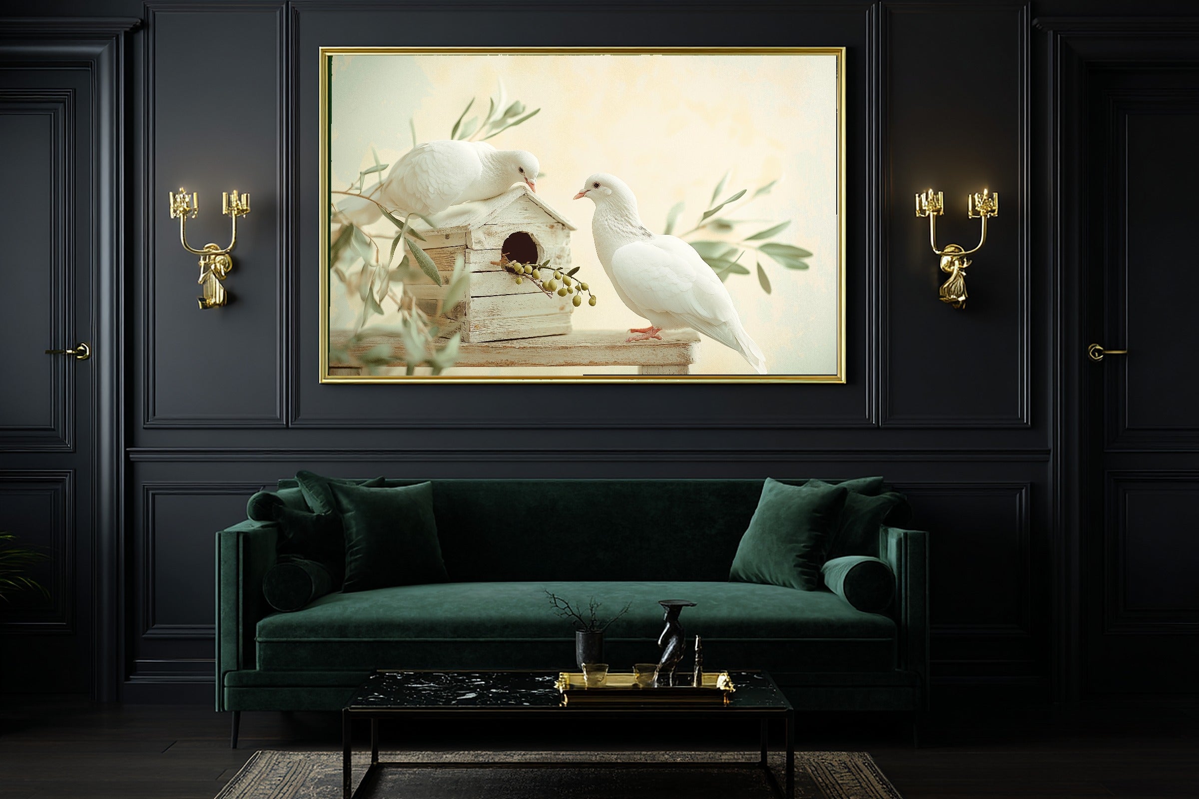Warm Gallery Nursery Noahs Ark Doves Olive Branch Canvas Wall Art, Cozy Print for the Living Room — nursery-noahs-ark-doves-olive-branch-office-wall-art.jpg