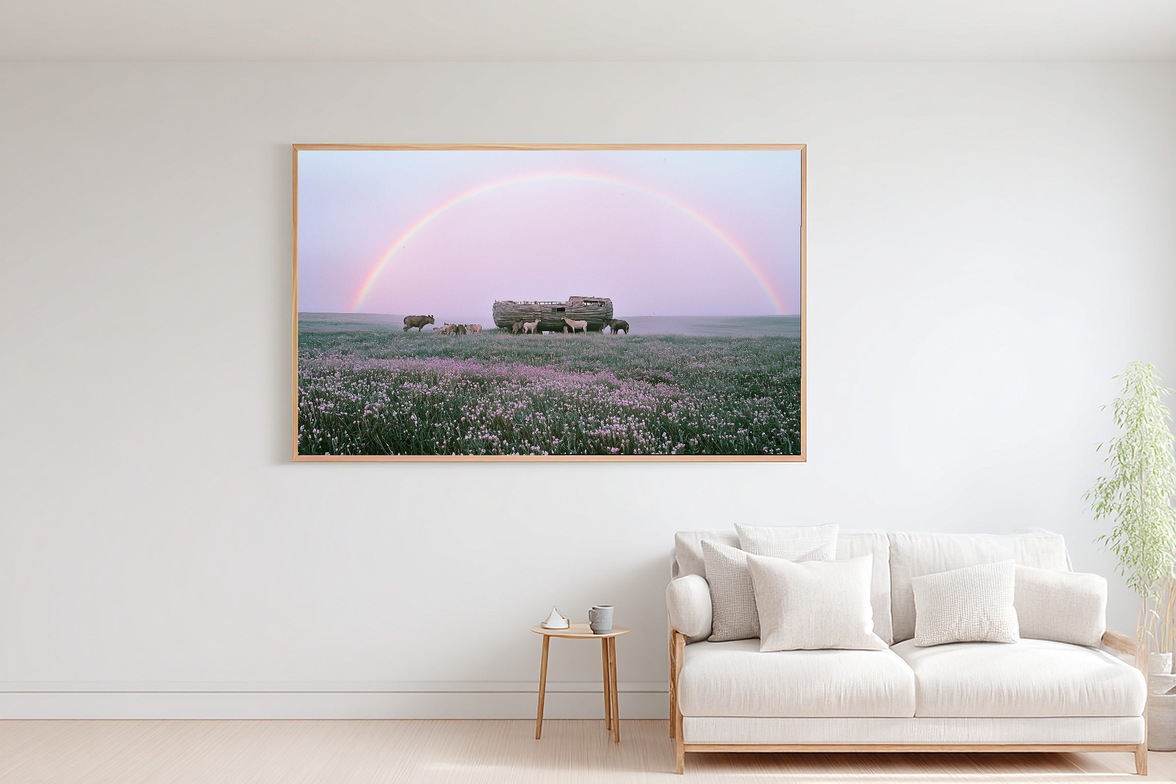 Soft Painterly Nursery Noahs Ark Meadow Landing Art Print, Cozy Decor for the Living Room — nursery-noahs-ark-meadow-landing-bedroom-wall-art.jpg