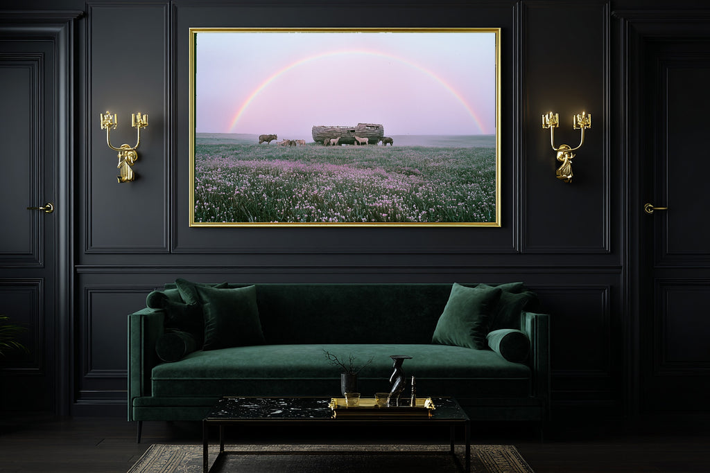 Soft Painterly Nursery Noahs Ark Meadow Landing Art Print, Cozy Decor for the Living Room — nursery-noahs-ark-meadow-landing-office-wall-art.jpg