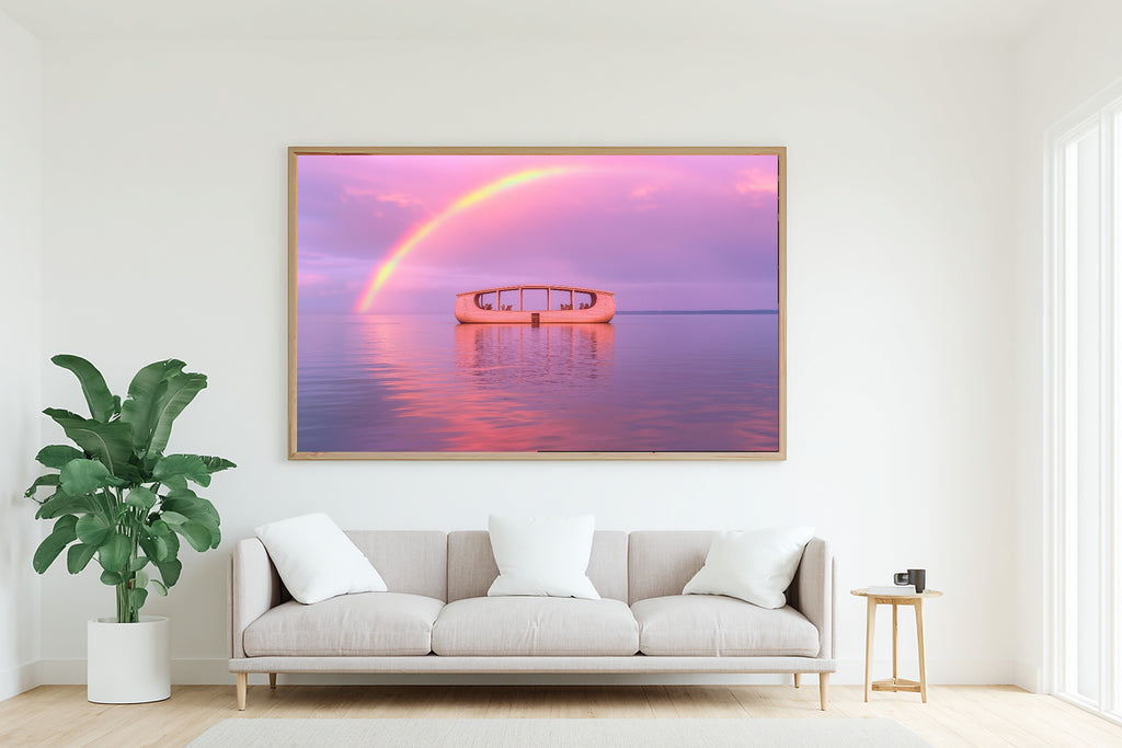 Hand-picked Nursery Noahs Ark Rainbow Sunrise Giclée Print, Stunning Dreamy Timeless for the Living Room — nursery-noahs-ark-rainbow-sunrise-living-room-wall-art.jpg