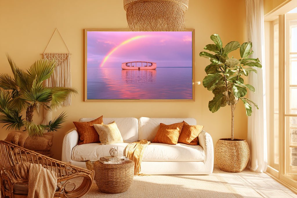 Hand-picked Nursery Noahs Ark Rainbow Sunrise Giclée Print, Stunning Dreamy Timeless for the Living Room — nursery-noahs-ark-rainbow-sunrise-room-5-wall-art.jpg