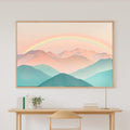 Nursery Pastel Mountains Rainbow Stretched Canvas Print, Whimsical Nursery Illustration Statement Piece, Nursery Statement Piece — nursery-pastel-mountains-rainbow-canvas-print.jpg