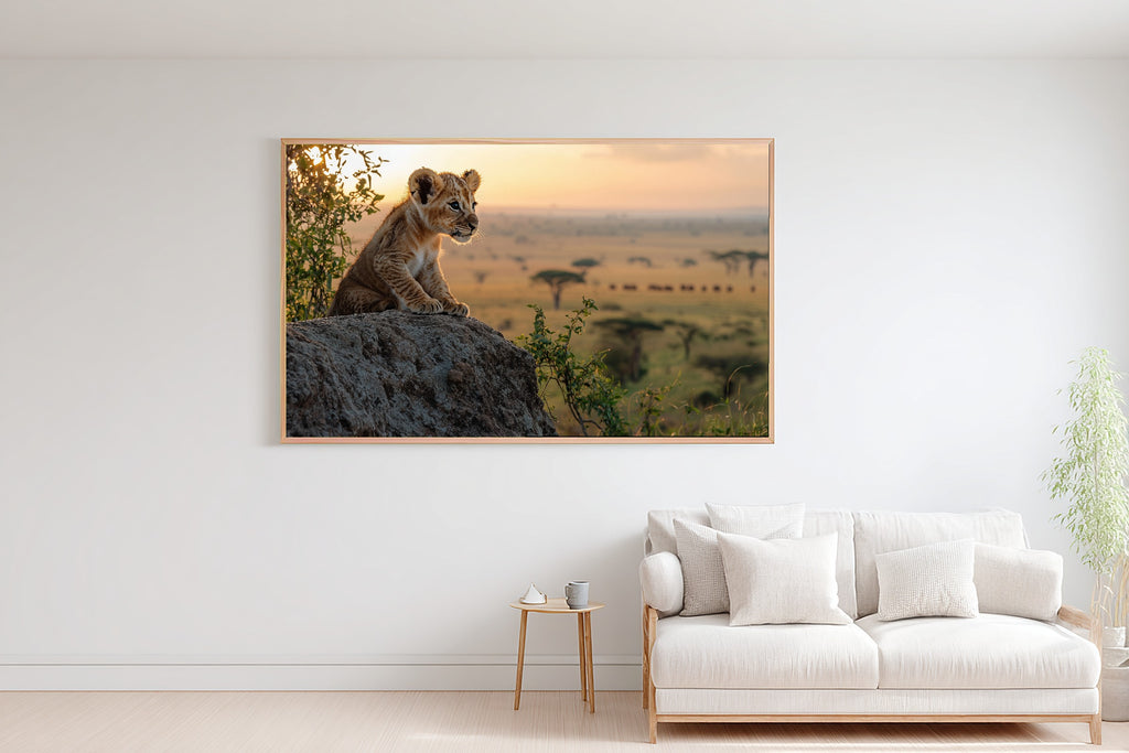 Tender Nursery Safari Cub Pride Rock Dawn, Soulful Painterly Wall Art, Warm Living Room Decor, Stretched Canvas, Ready to Hang — nursery-safari-cub-pride-rock-dawn-bedroom-wall-art.jpg