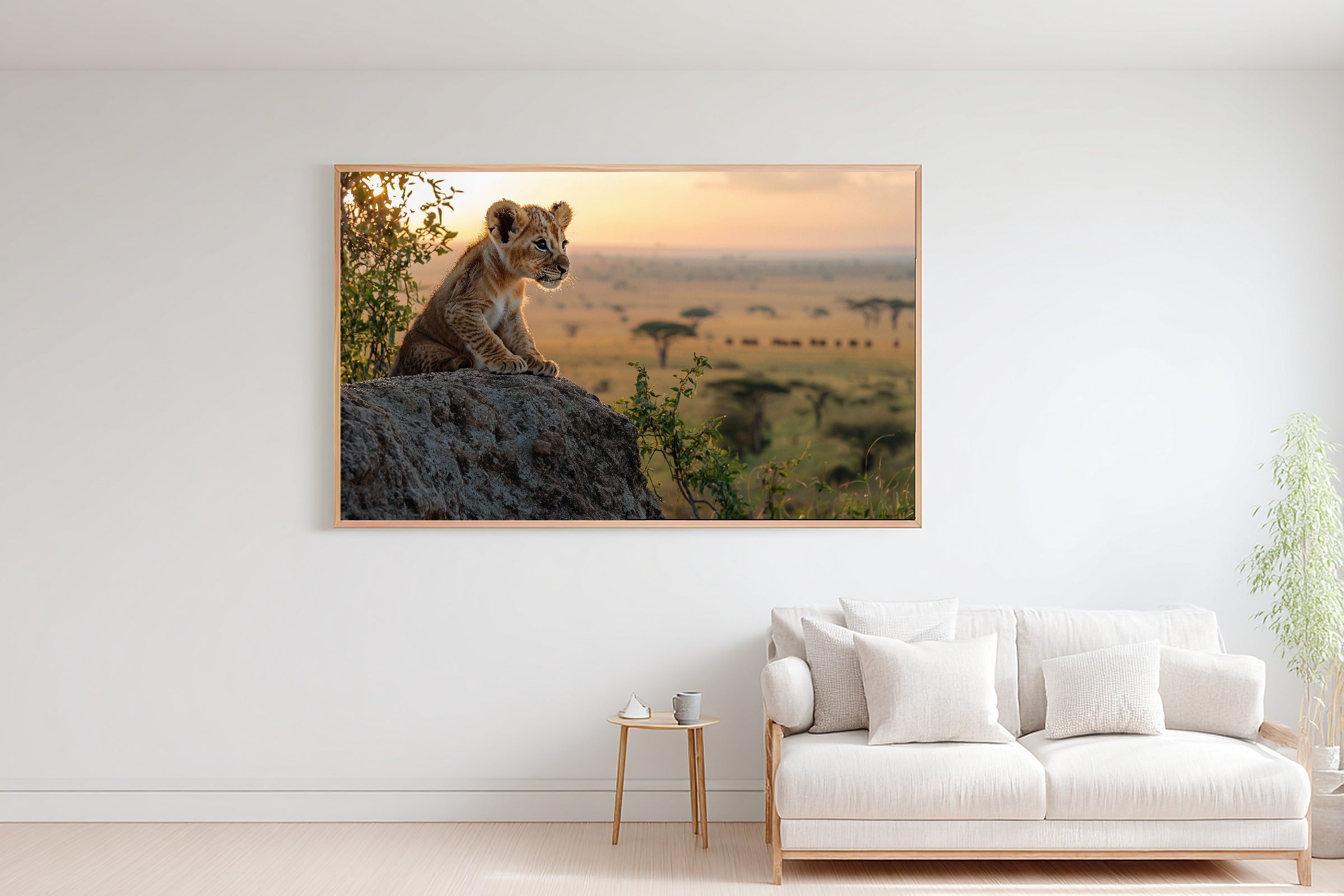 Tender Nursery Safari Cub Pride Rock Dawn, Soulful Painterly Wall Art, Warm Living Room Decor, Stretched Canvas, Ready to Hang — nursery-safari-cub-pride-rock-dawn-bedroom-wall-art.jpg