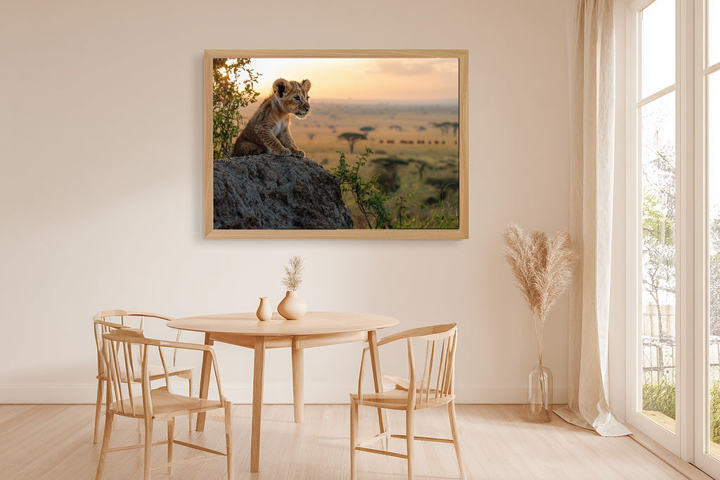 Tender Nursery Safari Cub Pride Rock Dawn, Soulful Painterly Wall Art, Warm Living Room Decor, Stretched Canvas, Ready to Hang — nursery-safari-cub-pride-rock-dawn-dining-room-wall-art.jpg