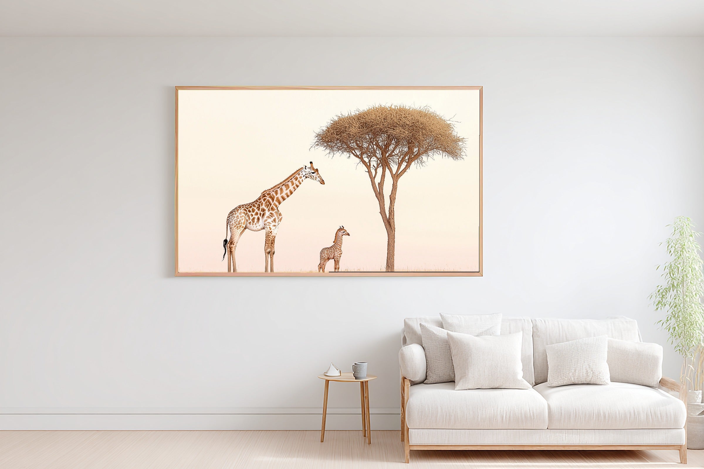 Nursery Safari Giraffe Acacia Dawn Canvas Print, Storybook Watercolor Painting Print, Baby's Room Inspiration, Gender Neutral Baby Gift — nursery-safari-giraffe-acacia-dawn-bedroom-wall-art.jpg
