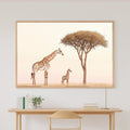Nursery Safari Giraffe Acacia Dawn Canvas Print, Storybook Watercolor Painting Print, Baby's Room Inspiration, Gender Neutral Baby Gift — nursery-safari-giraffe-acacia-dawn-canvas-print.jpg