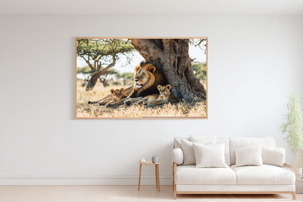 Hand-picked Nursery Safari Lion Family Baobab Giclée Print, Heartfelt Tender Oil-Painting for the Living Room — nursery-safari-lion-family-baobab-bedroom-wall-art.jpg