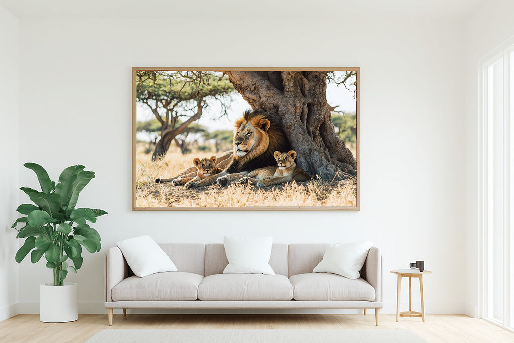 Hand-picked Nursery Safari Lion Family Baobab Giclée Print, Heartfelt Tender Oil-Painting for the Living Room — nursery-safari-lion-family-baobab-living-room-wall-art.jpg