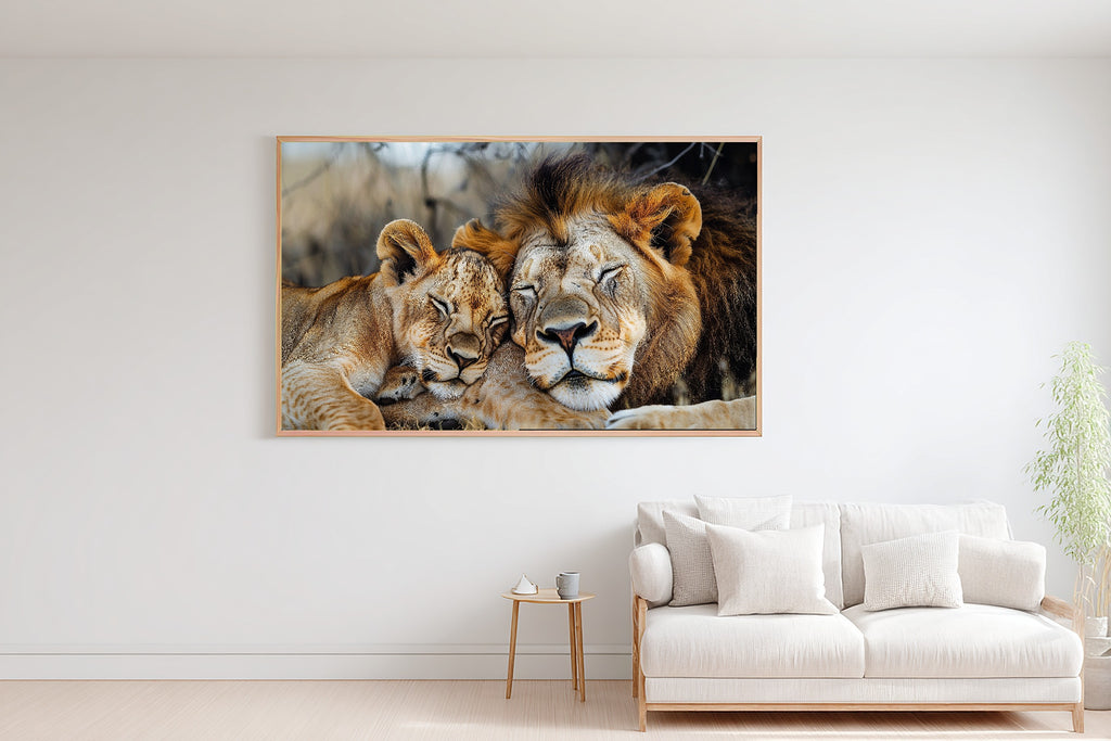 Nursery Safari Lion Family Savanna Wall Art Canvas for the Kids Bedroom, Gender Neutral Nursery Art, Calming Nursery Glow, Baby Shower Gift — nursery-safari-lion-family-savanna-bedroom-wall-art.jpg