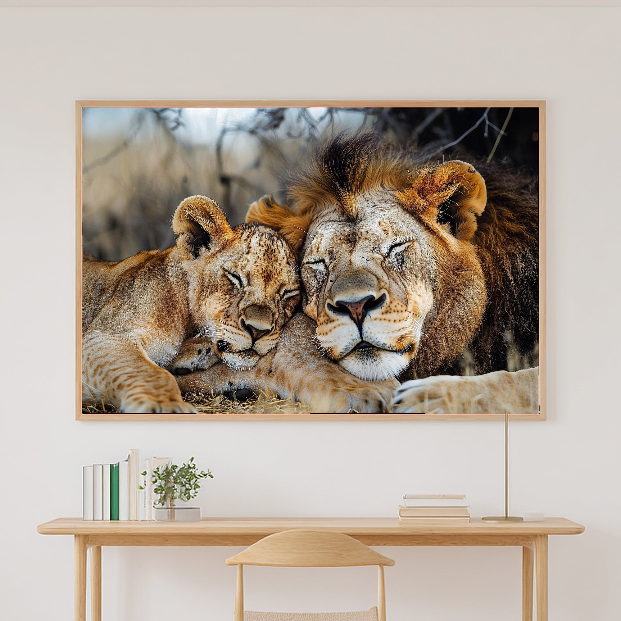 Nursery Safari Lion Family Savanna Wall Art Canvas for the Kids Bedroom, Gender Neutral Nursery Art, Calming Nursery Glow, Baby Shower Gift — nursery-safari-lion-family-savanna-canvas-print.jpg