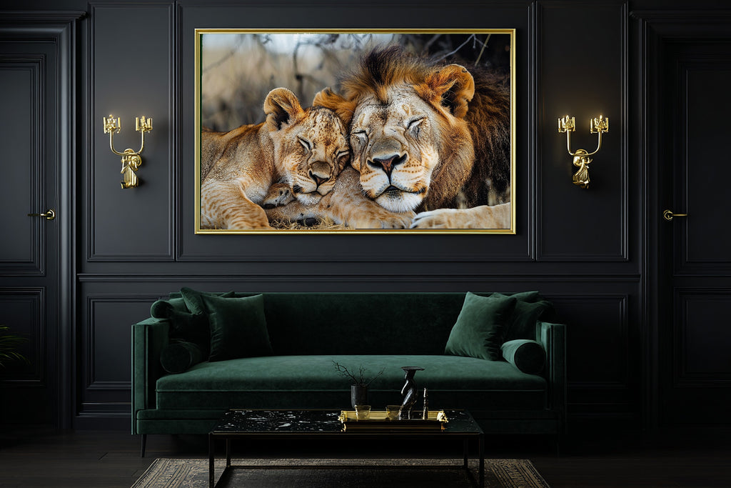 Nursery Safari Lion Family Savanna Wall Art Canvas for the Kids Bedroom, Gender Neutral Nursery Art, Calming Nursery Glow, Baby Shower Gift — nursery-safari-lion-family-savanna-office-wall-art.jpg