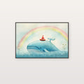 Nursery Whale Canvas Wall Art | Sailboat Watercolor Print, Kids Ocean Decor, Stretched Canvas — nursery-sailboat-whale-canvas-print.jpg