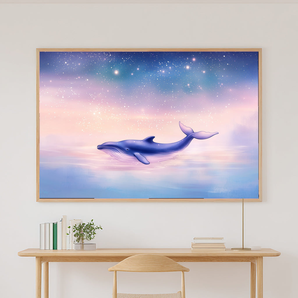Nursery Whale Kingdom Stars Canvas Wall Art, Soft Tidal Neutral, Perfect for the Coastal Living Room, Gift Under 100 — nursery-whale-kingdom-stars-canvas-print.jpg