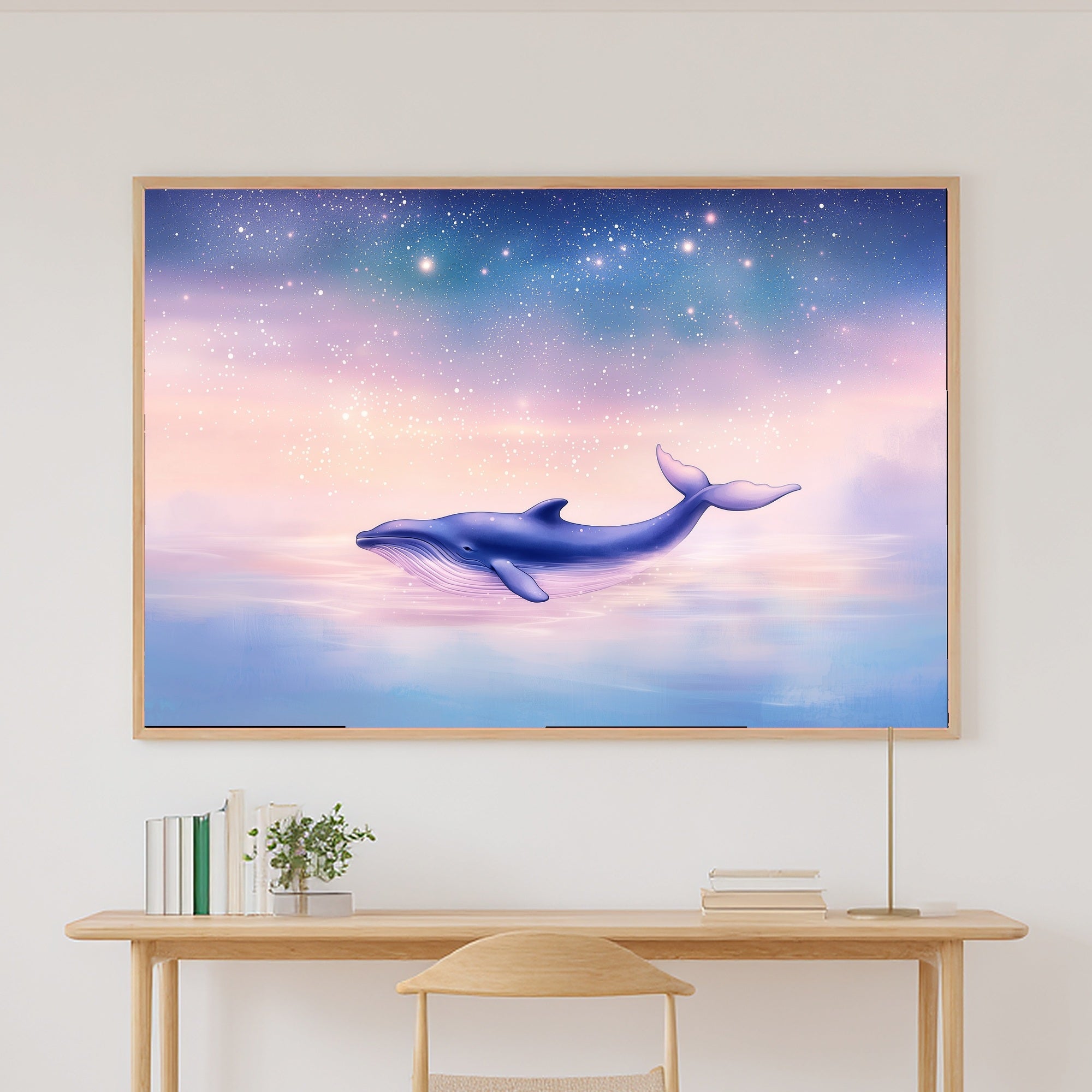 Nursery Whale Kingdom Stars Canvas Wall Art, Soft Tidal Neutral, Perfect for the Coastal Living Room, Gift Under 100 — nursery-whale-kingdom-stars-canvas-print.jpg