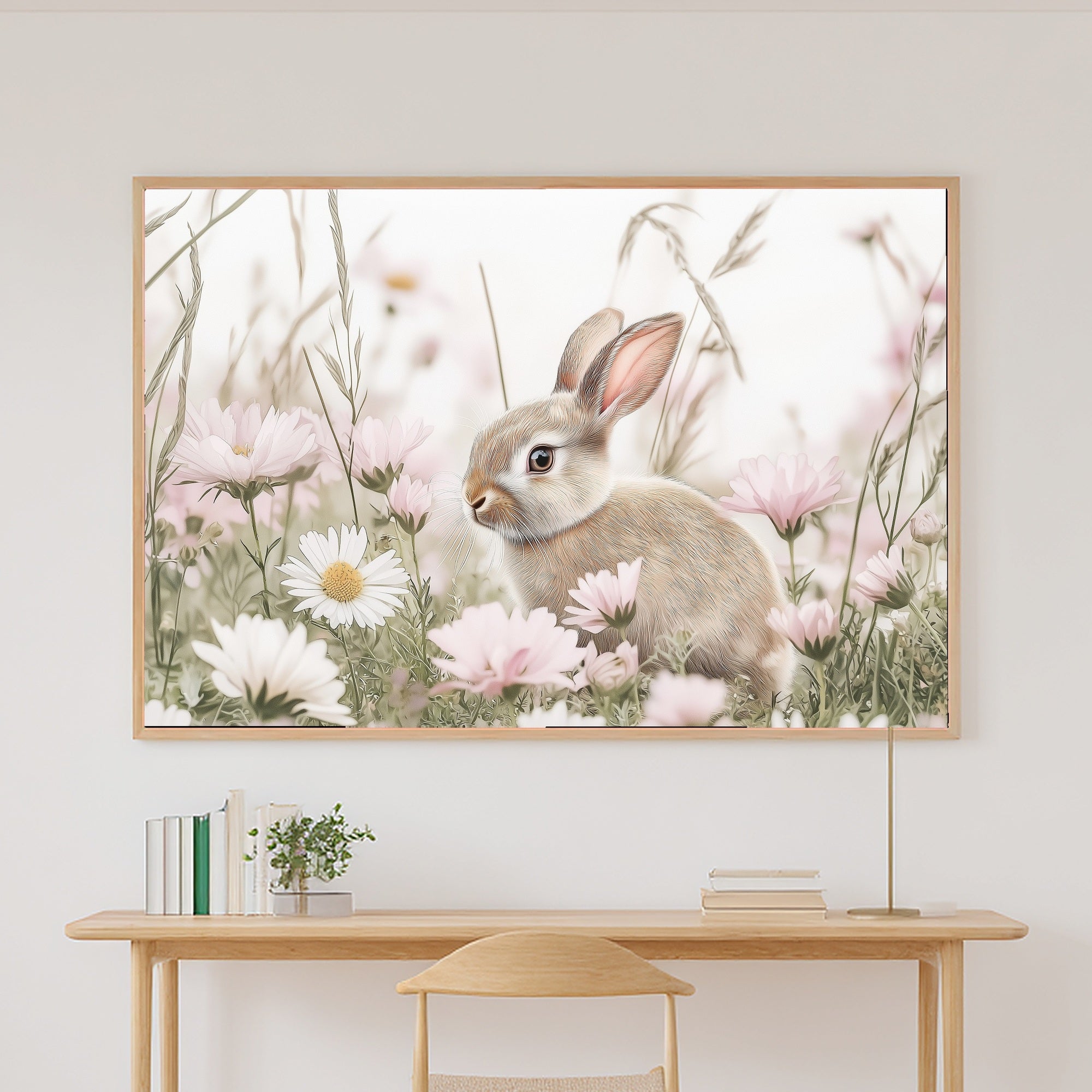 Nursery Woodland Rabbit Wildflowers Canvas Print, Gentle Baby Animal Print Wall Art, Kids Bedroom Statement Piece, New Baby Gift Idea — nursery-woodland-rabbit-wildflowers-canvas-print.jpg
