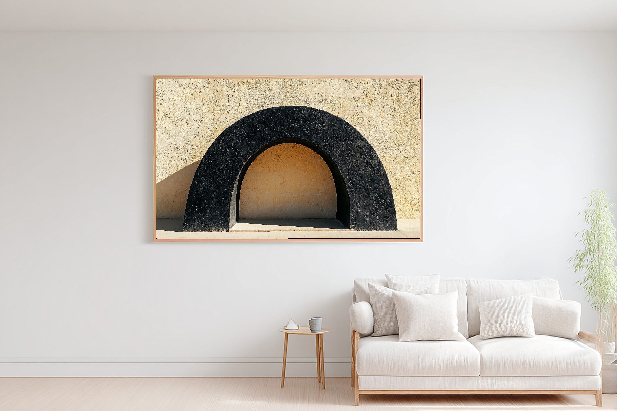 Obsidian Arch Minimalist Canvas Wall Art | Warm Earth-Tone Abstract | Home Office Decor | Move-In Gift Idea — obsidian-arch-minimalist-bedroom-wall-art.jpg