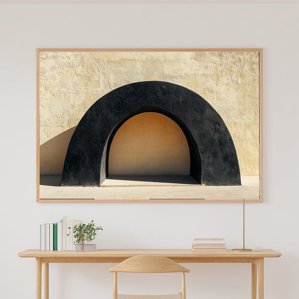 Obsidian Arch Minimalist Canvas Wall Art | Warm Earth-Tone Abstract | Home Office Decor | Move-In Gift Idea — obsidian-arch-minimalist-canvas-print.jpg