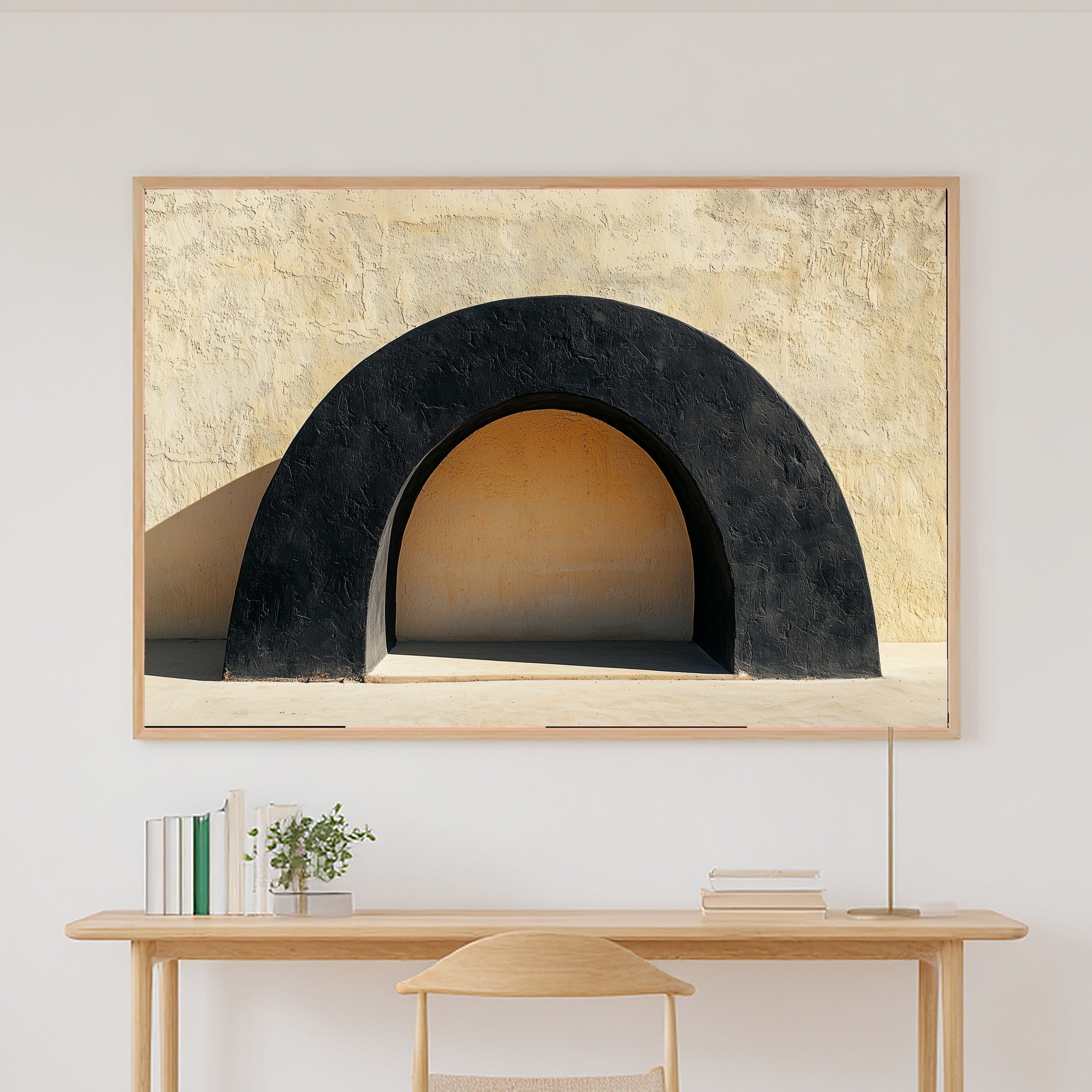 Obsidian Arch Minimalist Canvas Wall Art | Warm Earth-Tone Abstract | Home Office Decor | Move-In Gift Idea — obsidian-arch-minimalist-canvas-print.jpg