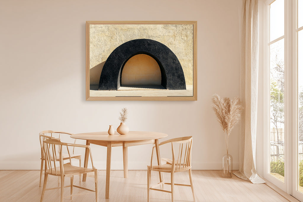Obsidian Arch Minimalist Canvas Wall Art | Warm Earth-Tone Abstract | Home Office Decor | Move-In Gift Idea — obsidian-arch-minimalist-dining-room-wall-art.jpg