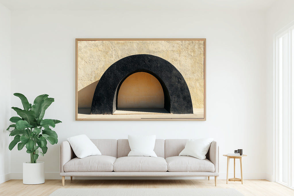 Obsidian Arch Minimalist Canvas Wall Art | Warm Earth-Tone Abstract | Home Office Decor | Move-In Gift Idea — obsidian-arch-minimalist-living-room-wall-art.jpg