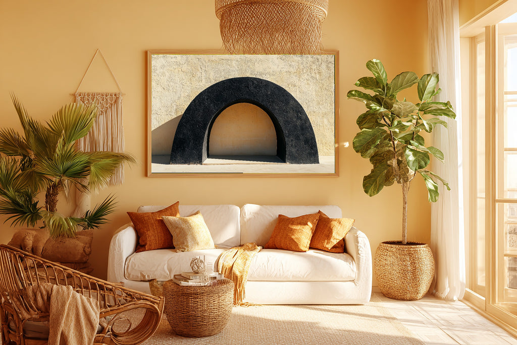 Obsidian Arch Minimalist Canvas Wall Art | Warm Earth-Tone Abstract | Home Office Decor | Move-In Gift Idea — obsidian-arch-minimalist-room-5-wall-art.jpg