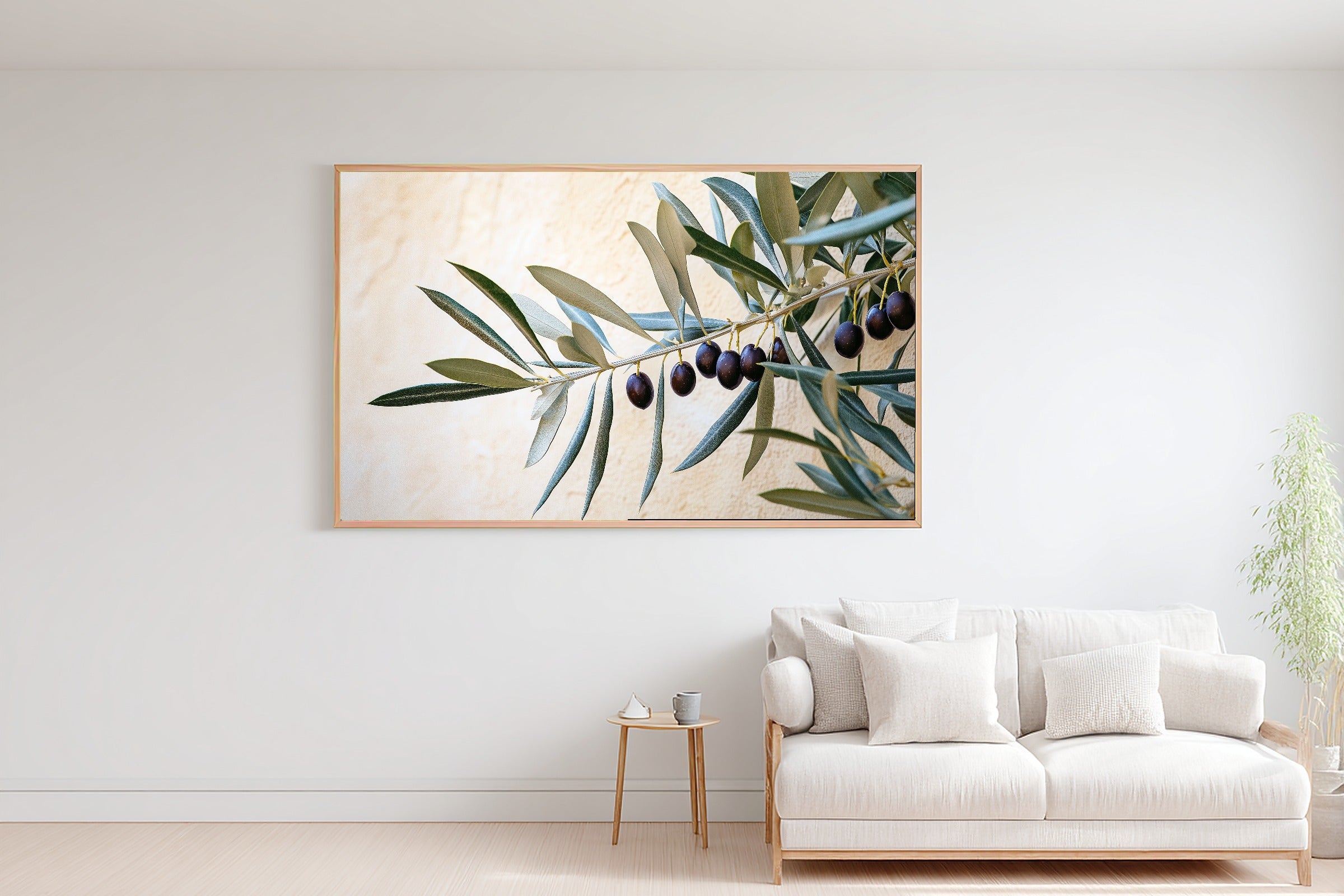 Cozy Cottage Olive Branch Botanical Art Print — Sunlit Old-World Decor for the Dining Room — olive-branch-botanical-bedroom-wall-art.jpg