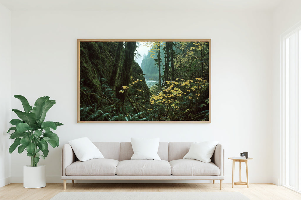 Quiet Cabin Olympic Park Retro Poster Art Print — Soft Woodland Decor for the Cozy Cabin, Stretched Canvas the Nature Lover Will Love — olympic-park-retro-poster-living-room-wall-art.jpg