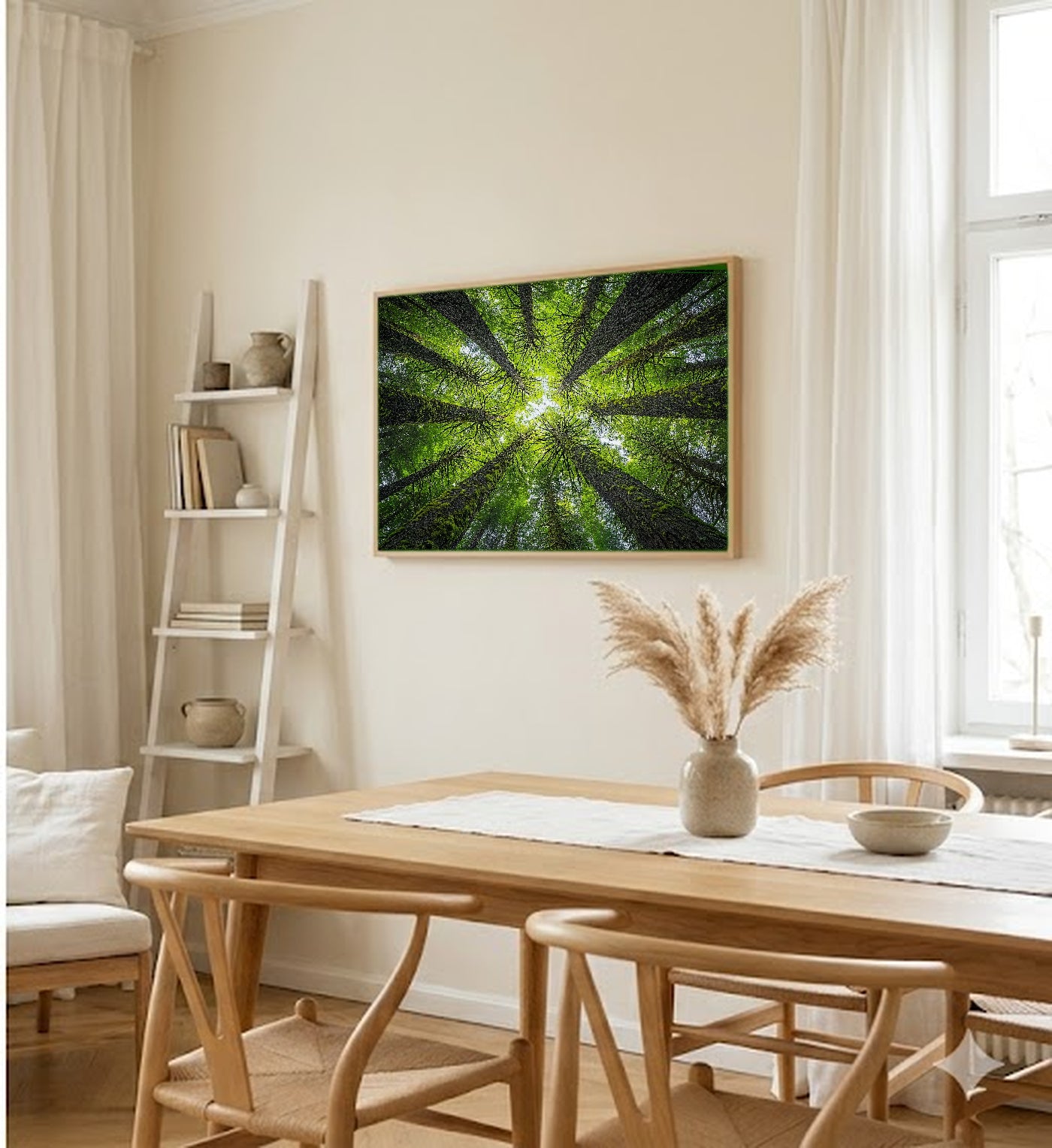 Olympic Cathedral Canvas Wall Art | Moss-Draped Spruce Print, Pacific Northwest Decor, Stretched Canvas — olympic-rainforest-mossy-cathedral-dining-room-wall-art.jpg