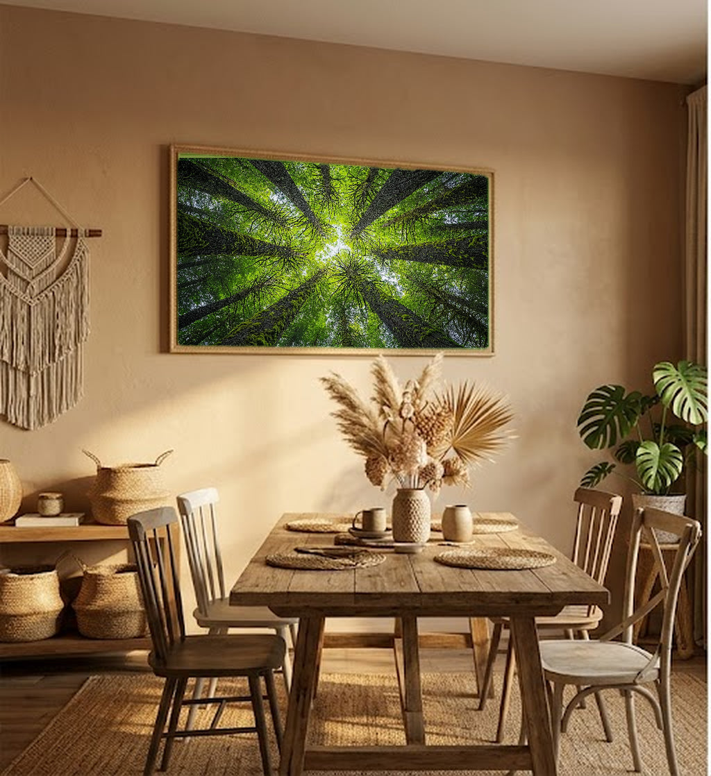 Olympic Cathedral Canvas Wall Art | Moss-Draped Spruce Print, Pacific Northwest Decor, Stretched Canvas — olympic-rainforest-mossy-cathedral-hallway-wall-art.jpg