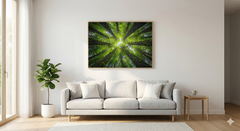 Olympic Cathedral Canvas Wall Art | Moss-Draped Spruce Print, Pacific Northwest Decor, Stretched Canvas — olympic-rainforest-mossy-cathedral-living-room-wall-art.jpg