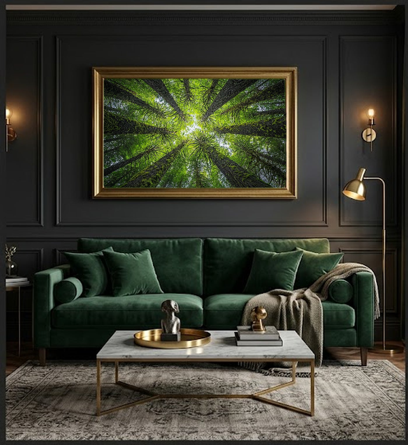 Olympic Cathedral Canvas Wall Art | Moss-Draped Spruce Print, Pacific Northwest Decor, Stretched Canvas — olympic-rainforest-mossy-cathedral-office-wall-art.jpg