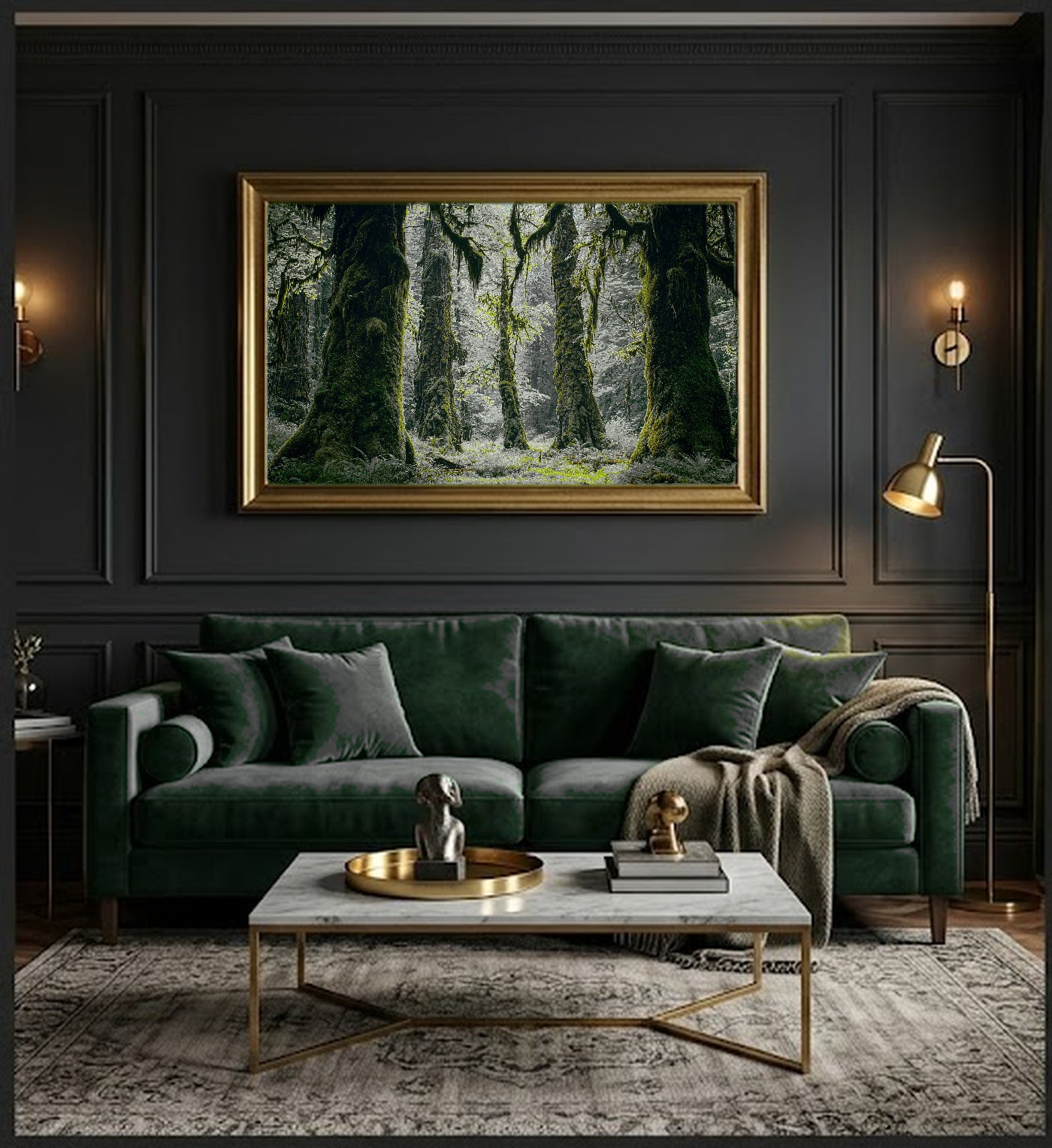 Olympic Rainforest Canvas Wall Art | Hoh Forest Print, Mossy Trees, Nature Decor, Stretched Canvas — olympic-rainforest-office-wall-art.jpg