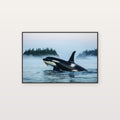 Orca Pod Canvas Wall Art | Puget Sound Fog Print, Pacific Northwest Decor, Stretched Canvas — orca-pod-puget-sound-canvas-print.jpg