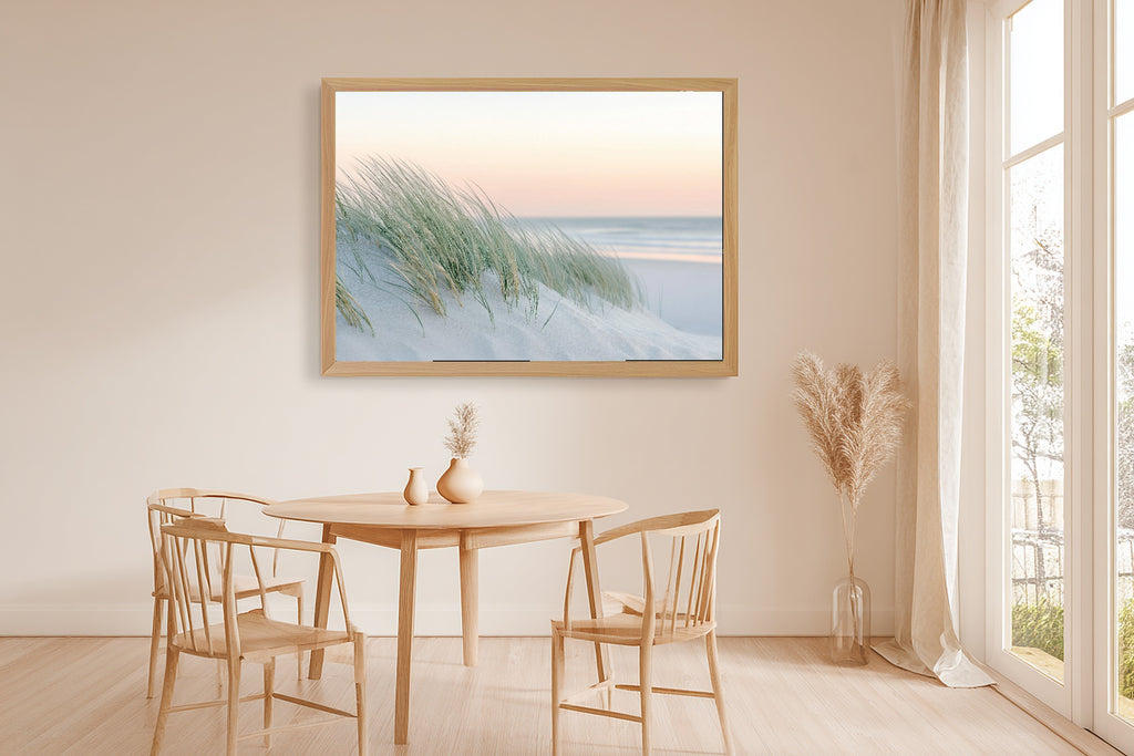 Sunlit Palm Outer Banks Dune Grass Canvas Wall Art — Cozy Print for the Sunroom, A Gift the Island-Loving Friend Will Adore — outer-banks-dune-grass-dining-room-wall-art.jpg