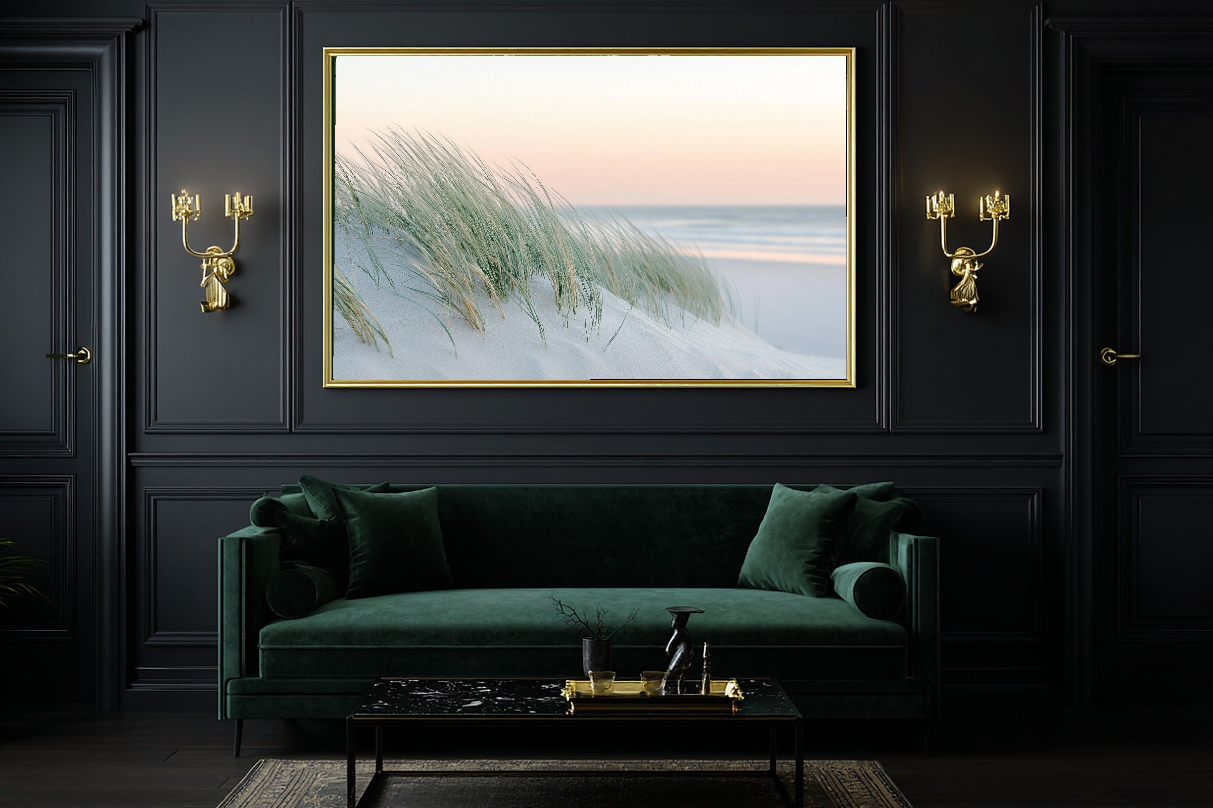 Sunlit Palm Outer Banks Dune Grass Canvas Wall Art — Cozy Print for the Sunroom, A Gift the Island-Loving Friend Will Adore — outer-banks-dune-grass-office-wall-art.jpg