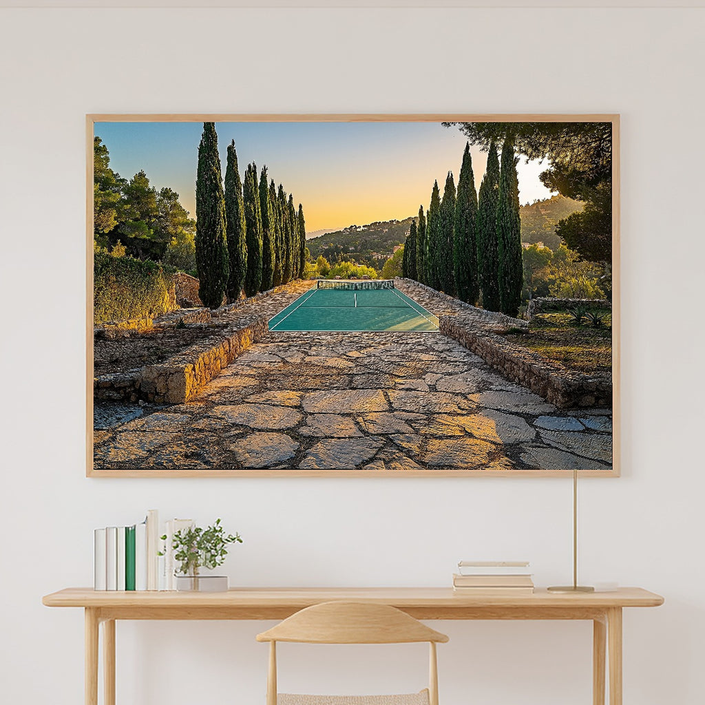 Paddle Tennis Club Mediterranean Warm Gallery Wall Art — Dreamy Print for the Living Room — paddle-tennis-club-mediterranean-canvas-print.jpg