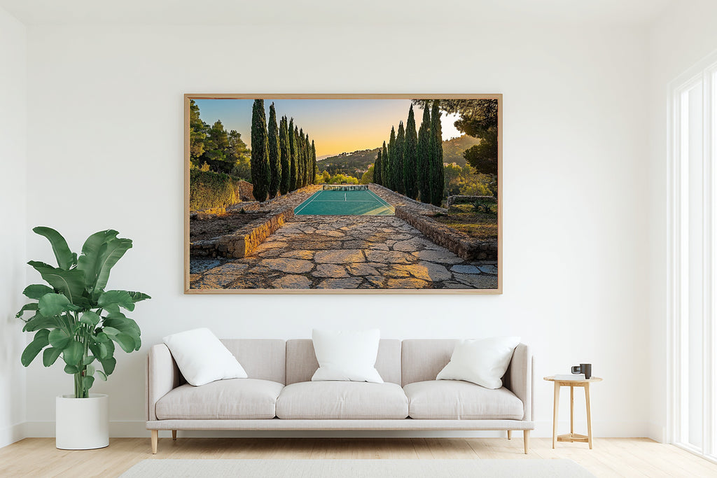 Paddle Tennis Club Mediterranean Warm Gallery Wall Art — Dreamy Print for the Living Room — paddle-tennis-club-mediterranean-living-room-wall-art.jpg
